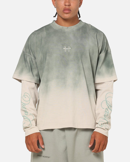 Saint Morta Divine Regiment Long Sleeve T-Shirt Green/Off White