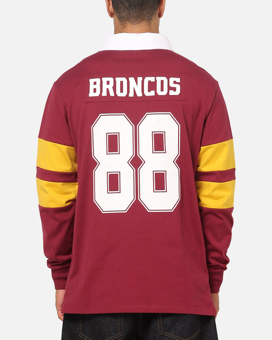 Bleacher Athletic Brisbane Broncos NRL Legacy Rugby Polo Shirt Maroon