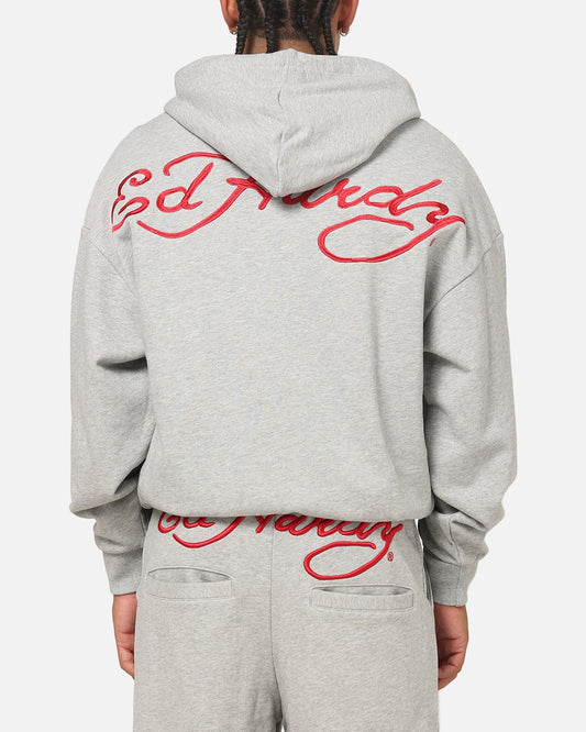 Ed Hardy Signature Hoodie Grey Marle