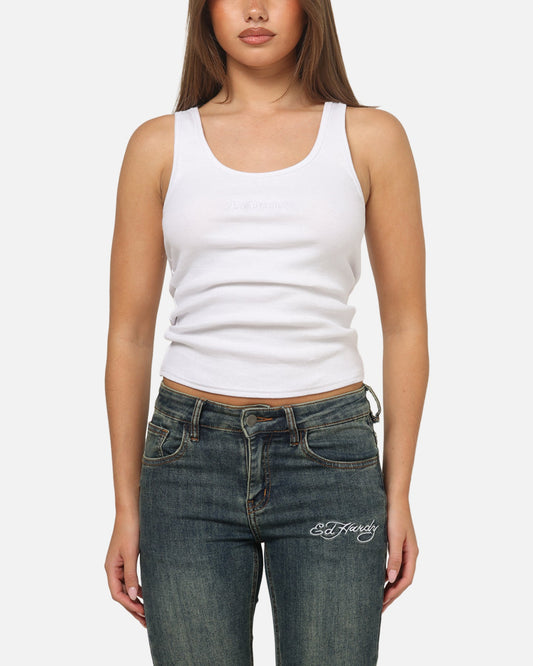 Ed Hardy Women's Signature Tank White