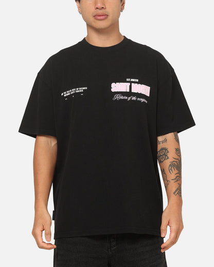 Saint Morta Rise Up Boxy T-Shirt Black/Pink
