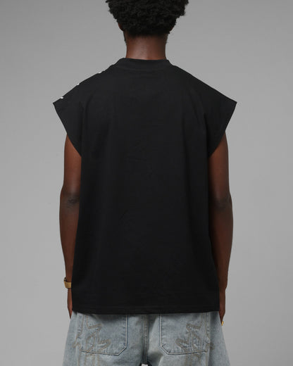 Loiter Script Muscle T-Shirt Black