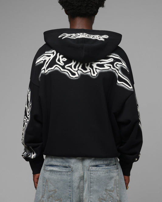 Loiter Dog Pound Airbrush Zip Hoodie Black
