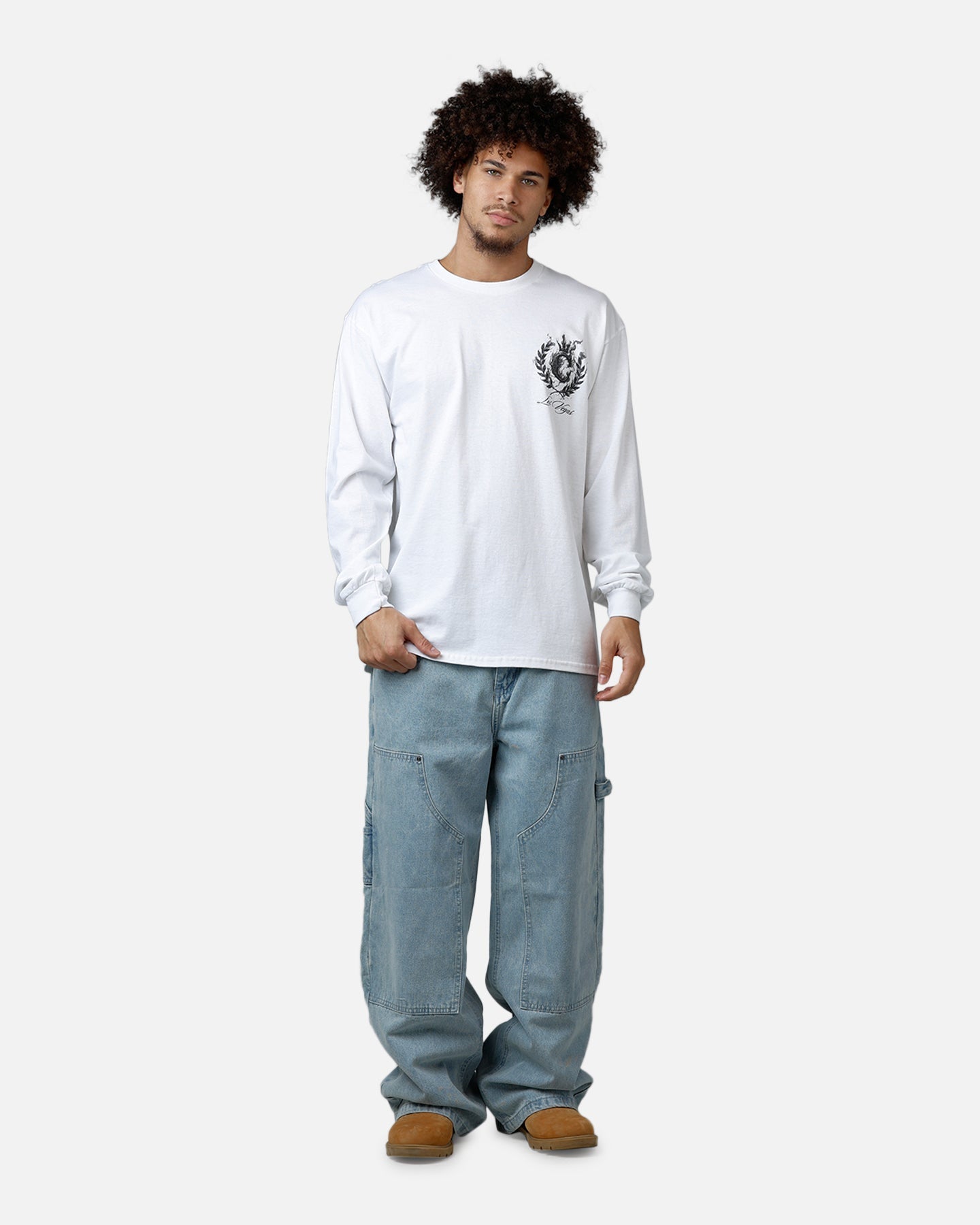 Culture Kings Smoke Long Sleeve T-Shirt White