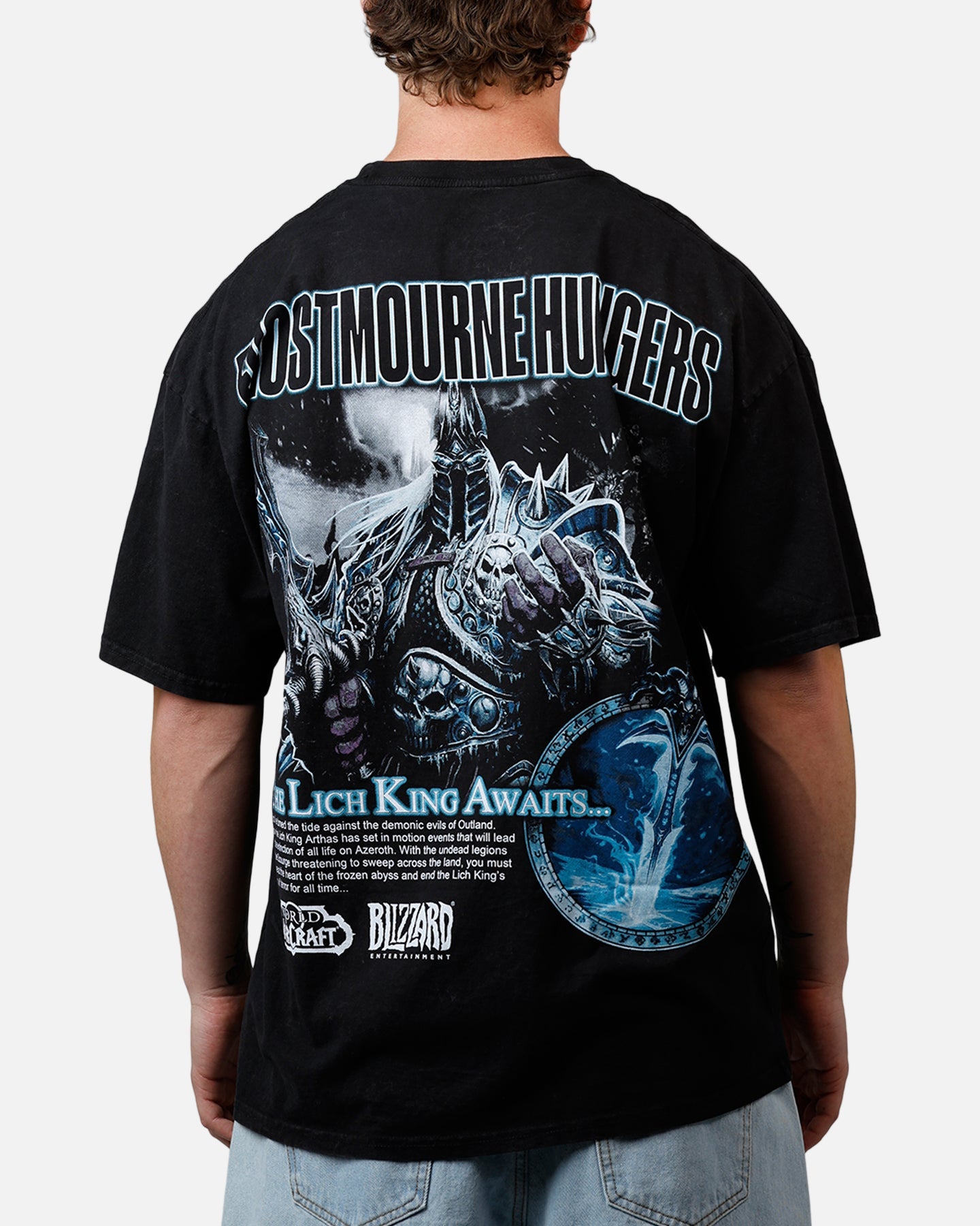 73Studio X Warcraft: Frostmourne Hungers T-Shirt Black Acidwash