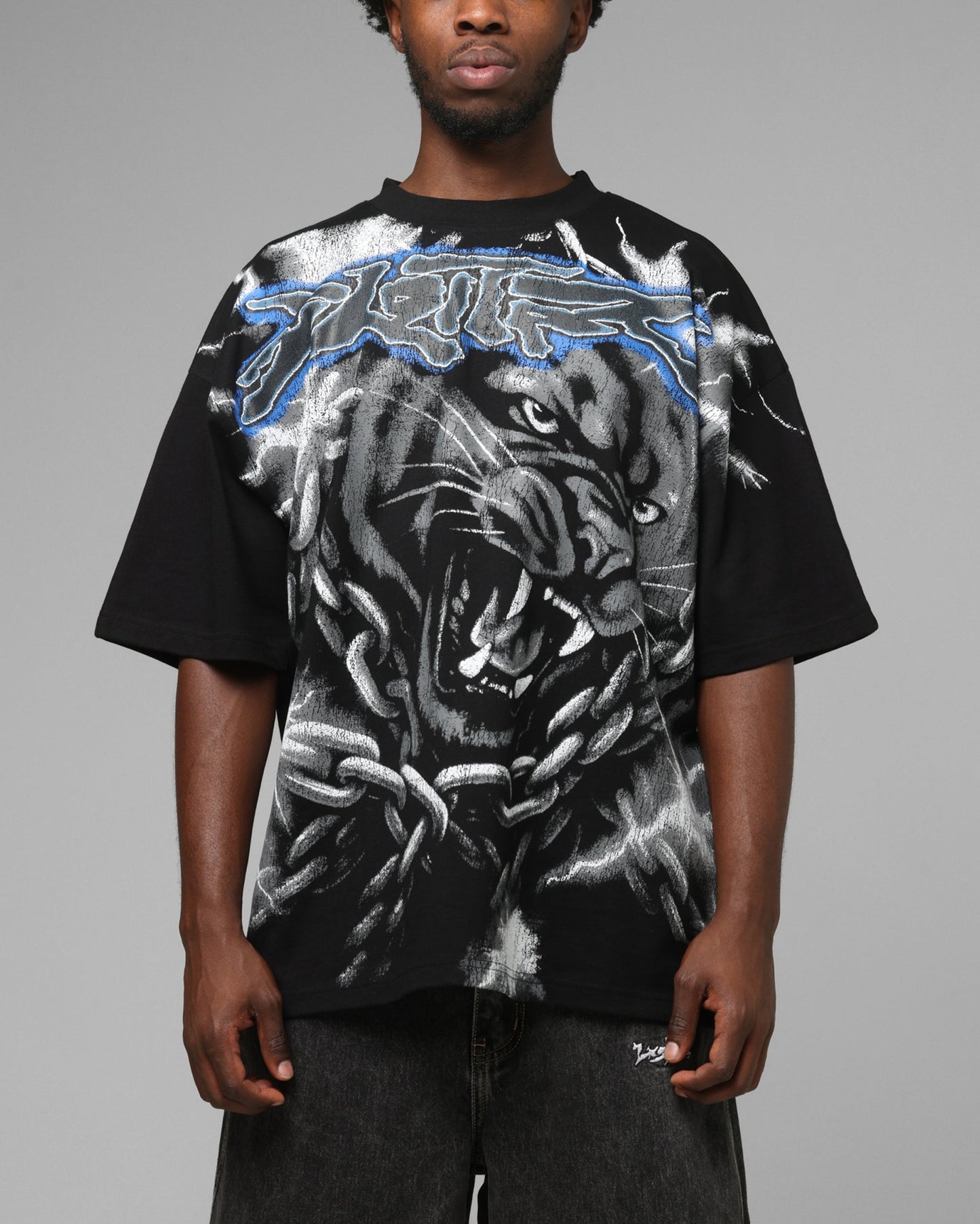 Loiter Airbrush Panther T-Shirt Black