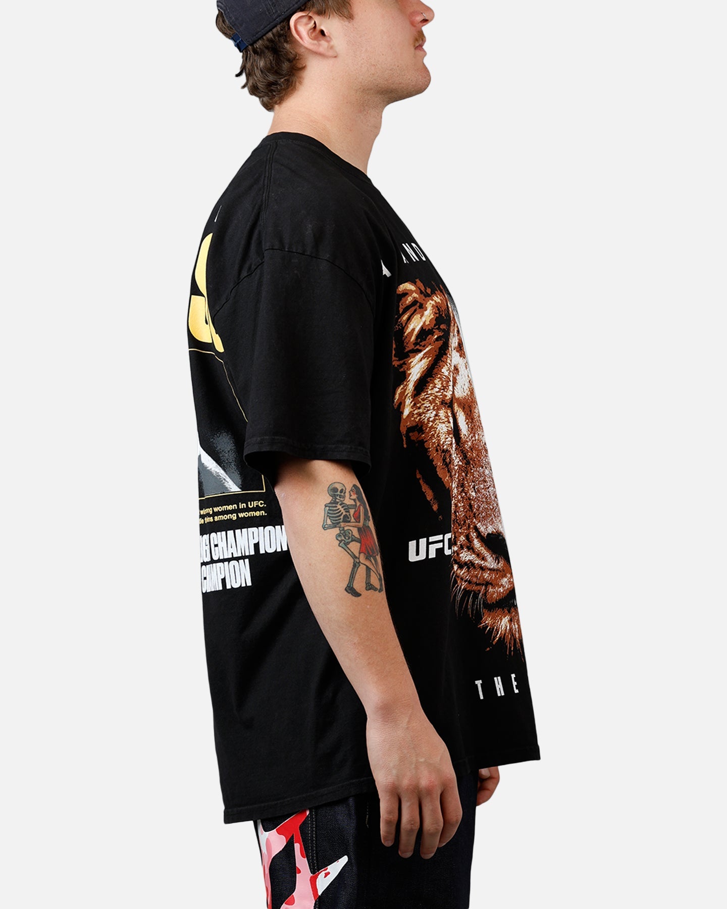 UFC By Culture Kings Amanda Nunes Goat T-Shirt Black Acidwash