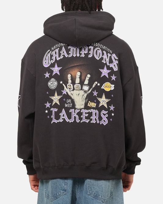 Mitchell & Ness Los Angeles Lakers Blackletter Champs Box Hoodie Washed Black