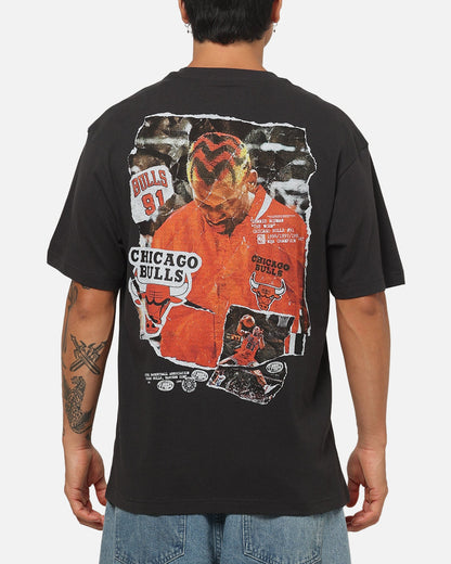 Mitchell & Ness Chicago Bulls Dennis Rodman Ripped Player T-Shirt Washed Black