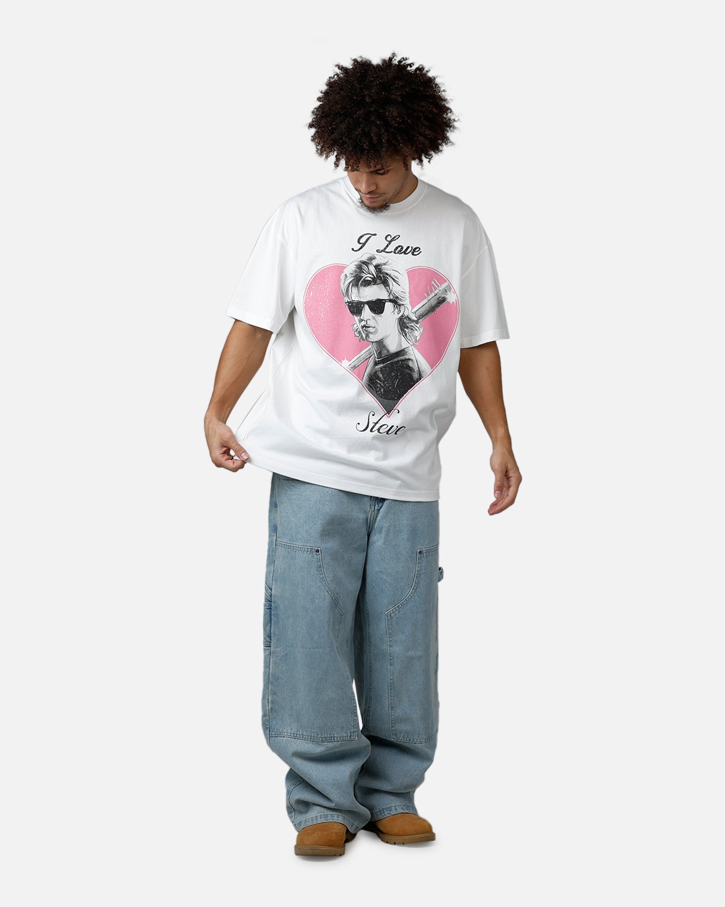 73Studio X Stranger Things Steve Heavy T-Shirt White