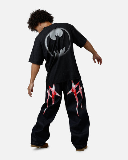 73Studio X DC Batman Dark Knight T-Shirt Black Acidwash
