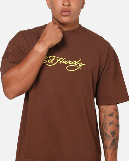 Ed Hardy Koi T-Shirt Brown