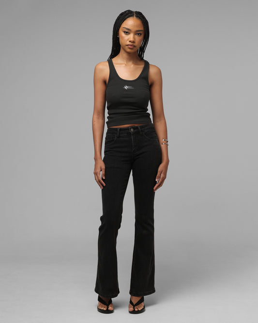 Loiter Women's Hybrid Scoop Neck Tank Charcoal