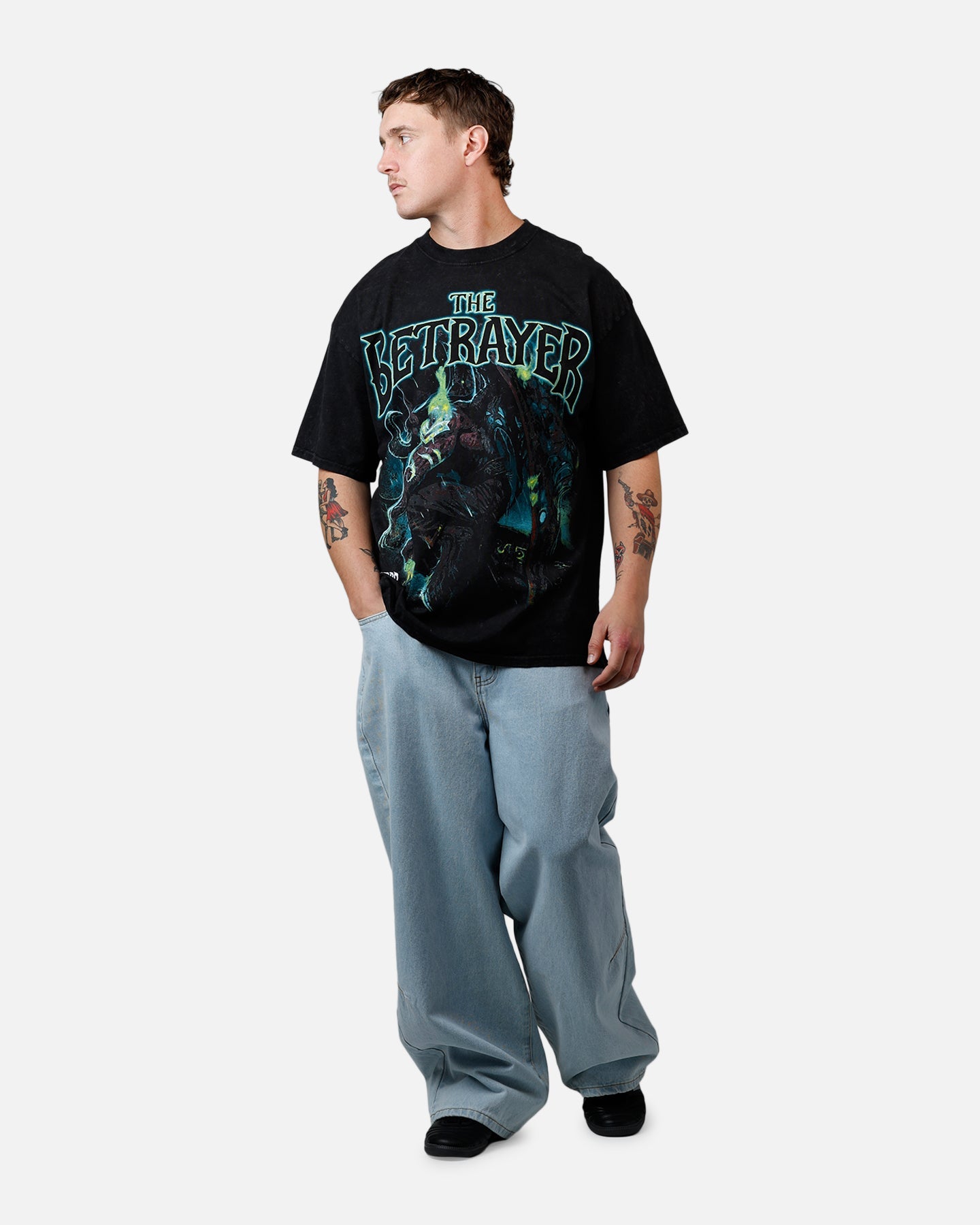 73Studio X Warcraft: The Betrayer V2 T-Shirt Black Acidwash