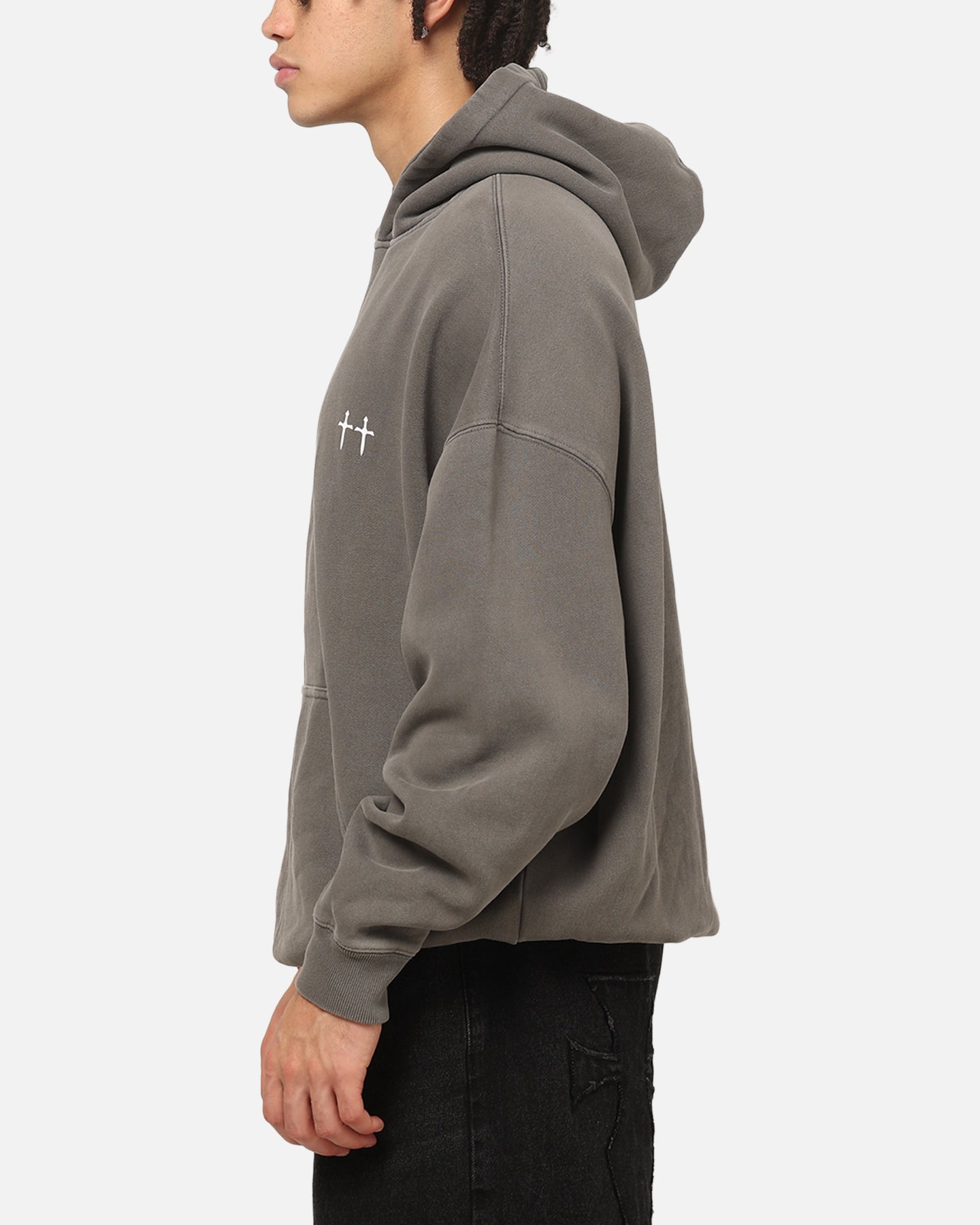 Saint Morta La Muerte Boxy Hoodie Washed Charcoal