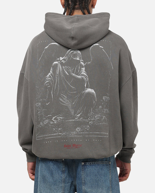 Saint Morta Divine Duty X Hoodie Washed Charcoal