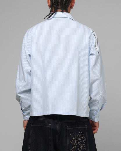 Loiter Blue Eyes Button Up Shirt Blue Stripe