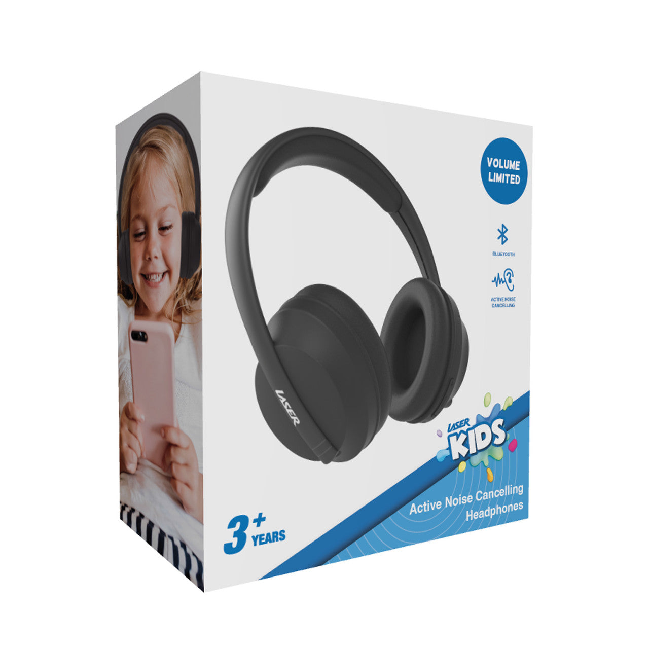 Laser ANC Kids Wireless Headphones Volume-Limited (Black)
