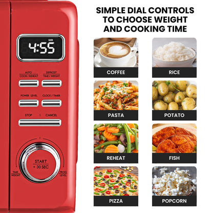 Total Chef Retro Microwave 25L Red