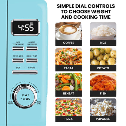 Total Chef Retro Microwave 25L Blue