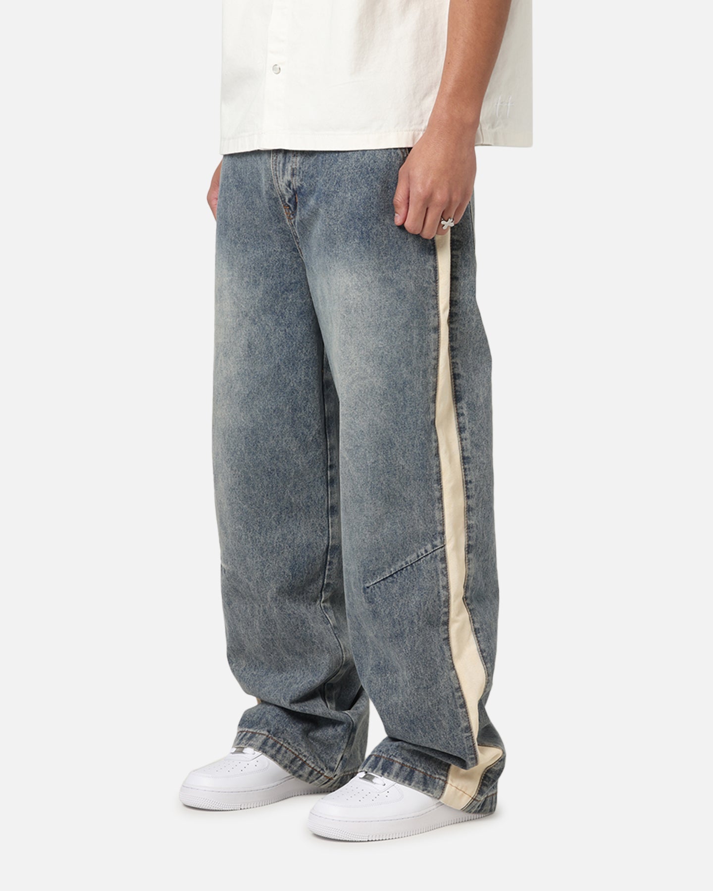 Saint Morta Amplus Sidewinder Jeans Dirty Denim/Off White