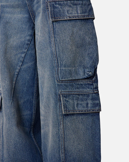 MNML Baggy Cargo Denim Pants Blue