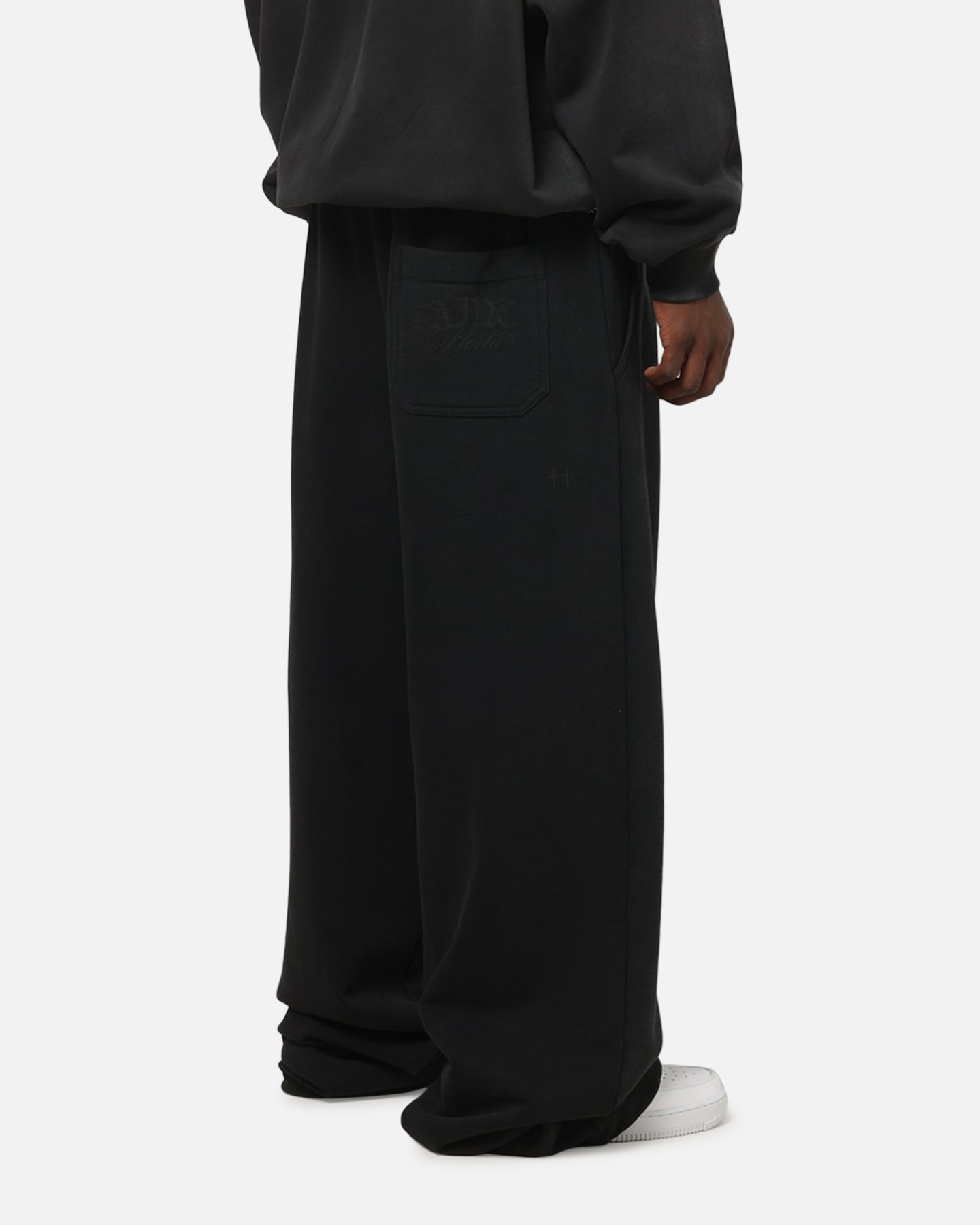 Saint Morta Distressed Baggy Sweatpants Black Wash
