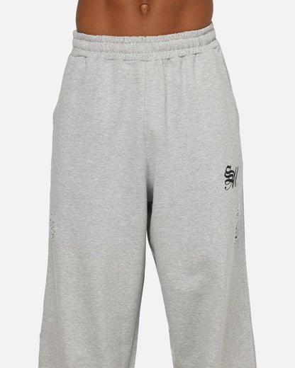 Saint Morta Distressed Baggy Sweatpants Grey Marle