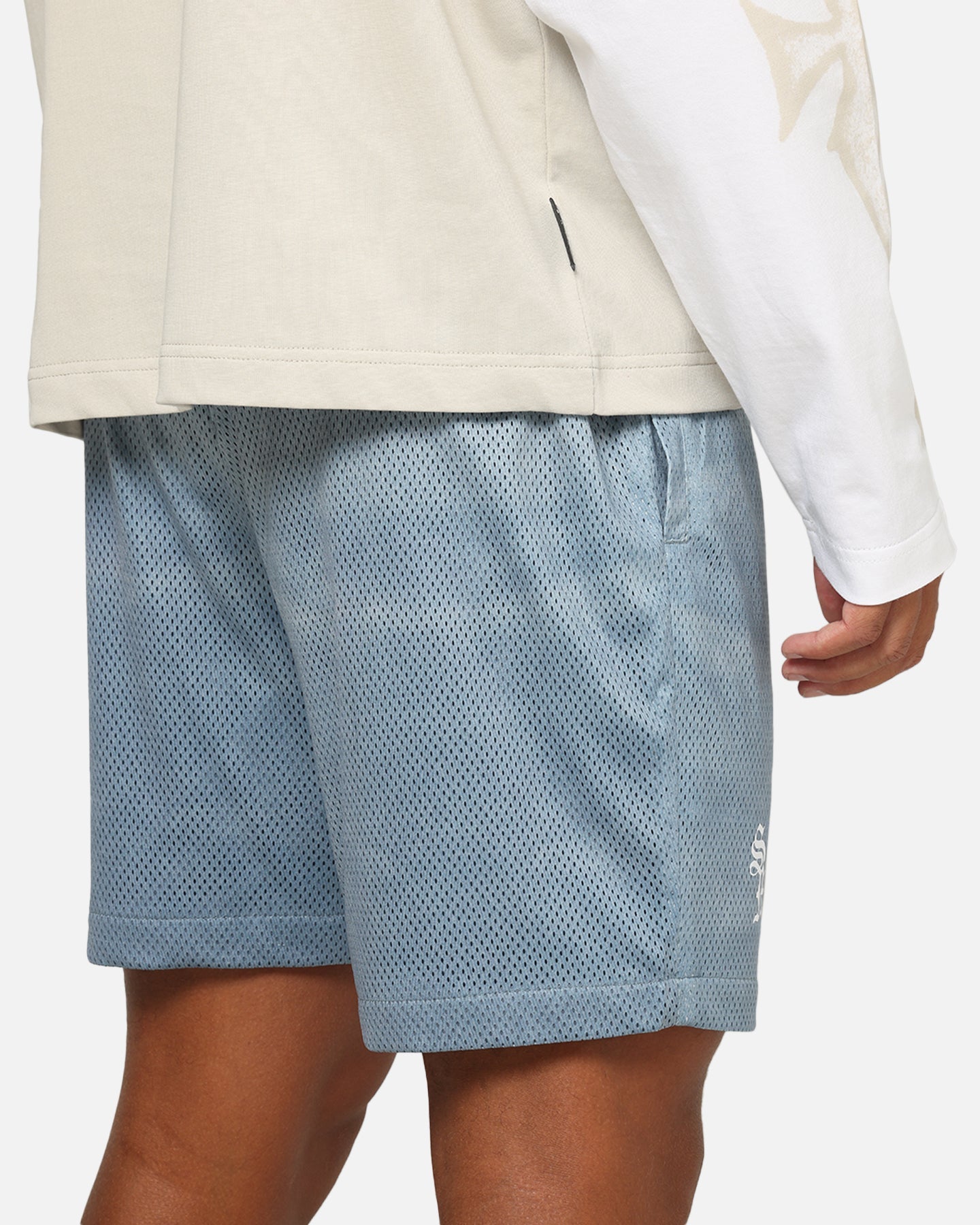 Saint Morta Dead Wash Mesh Shorts Denim Blue