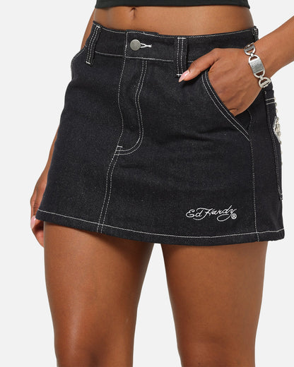 Ed Hardy Women's Steller Mini Skirt Mid Blue