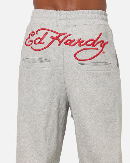 Ed Hardy Signature Track Pants Grey Marle