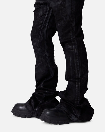 MNML Super Stacked Denim Jeans Washed Black
