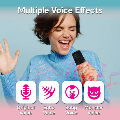 Laser Bluetooth Karaoke Speaker (Pink)