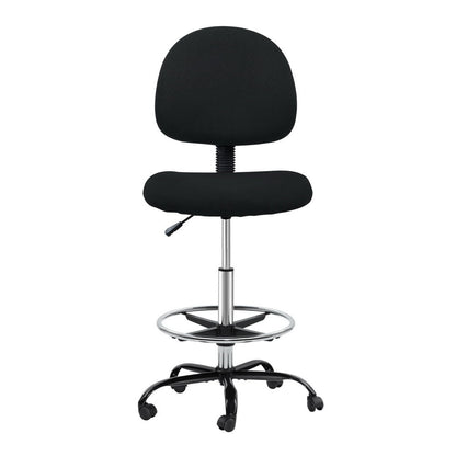 Artiss Office Chair Drafting Stool Fabric Chairs (Black)