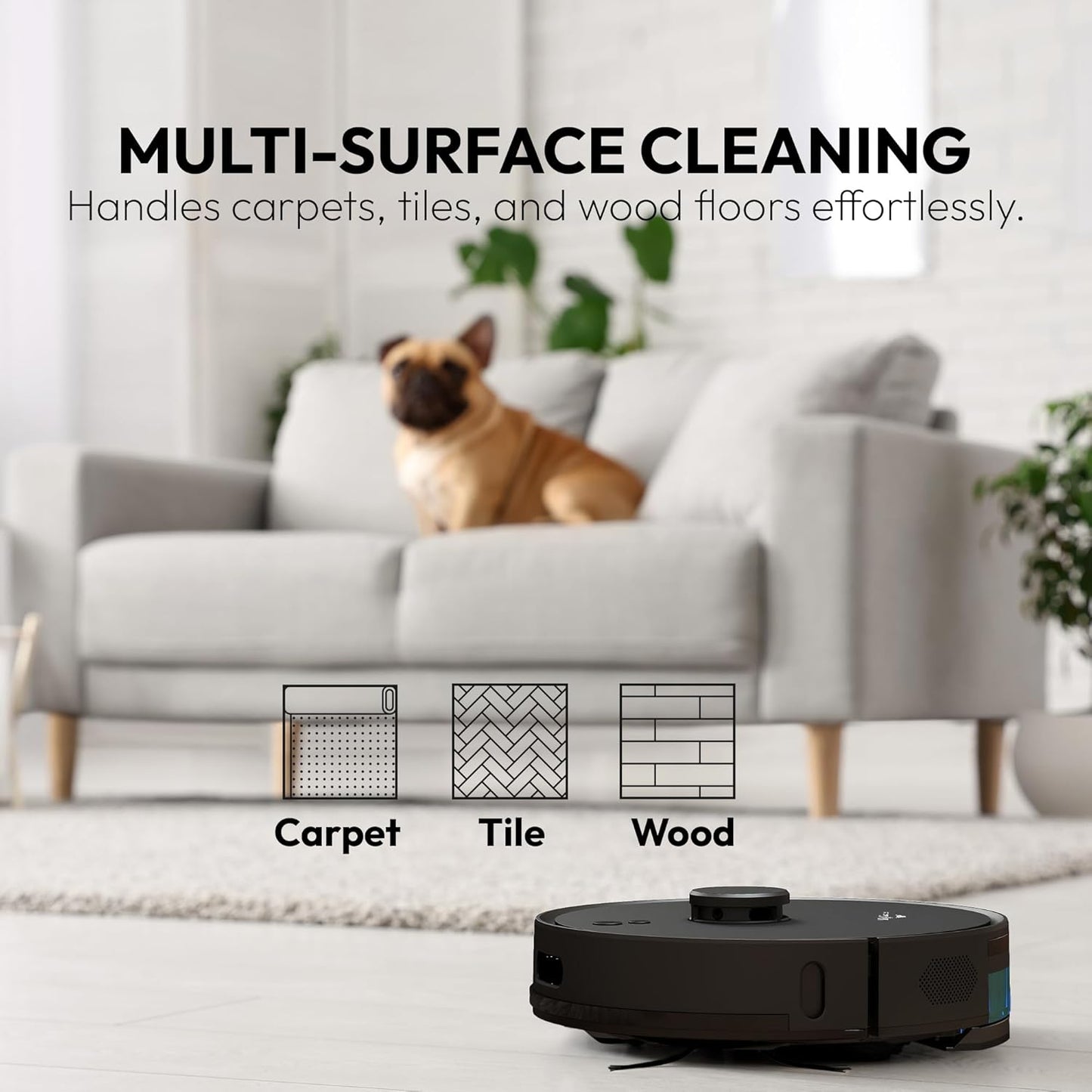 Mygenie Laser Sonic Ai Robotic Vacuum (Black)