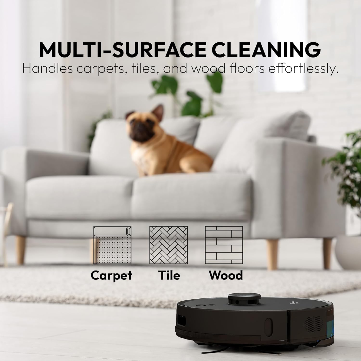 Mygenie Laser Sonic Ai Robotic Vacuum (Black)