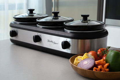 Healthy Choice 3-Pot 2.5L Slow Cooker 405W with 3 Settings
