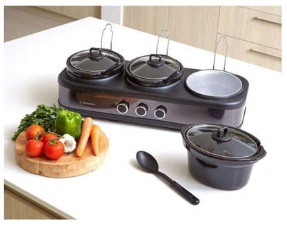 Westinghouse 3-Pot Slow Cooker - Black