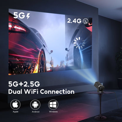 ALLIUMS Mini Projector with 5G WiFi, 1080P Supported (Black)