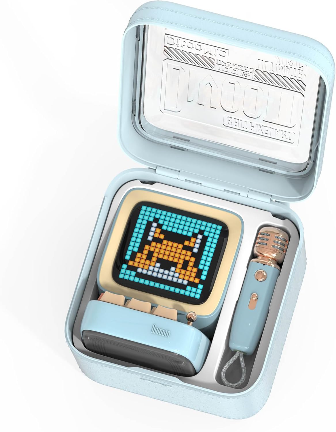 Divoom Ditoo-Mic Mini Karaoke Machine Pixel Art Bluetooth Speaker (Blue)
