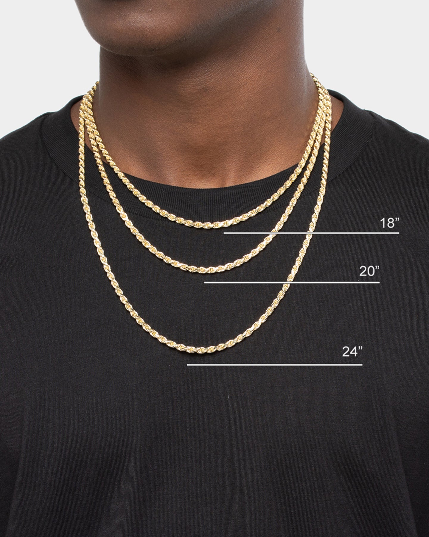 House Of Auric Rope 4mm 24" Chain 18k Gold Vermeil