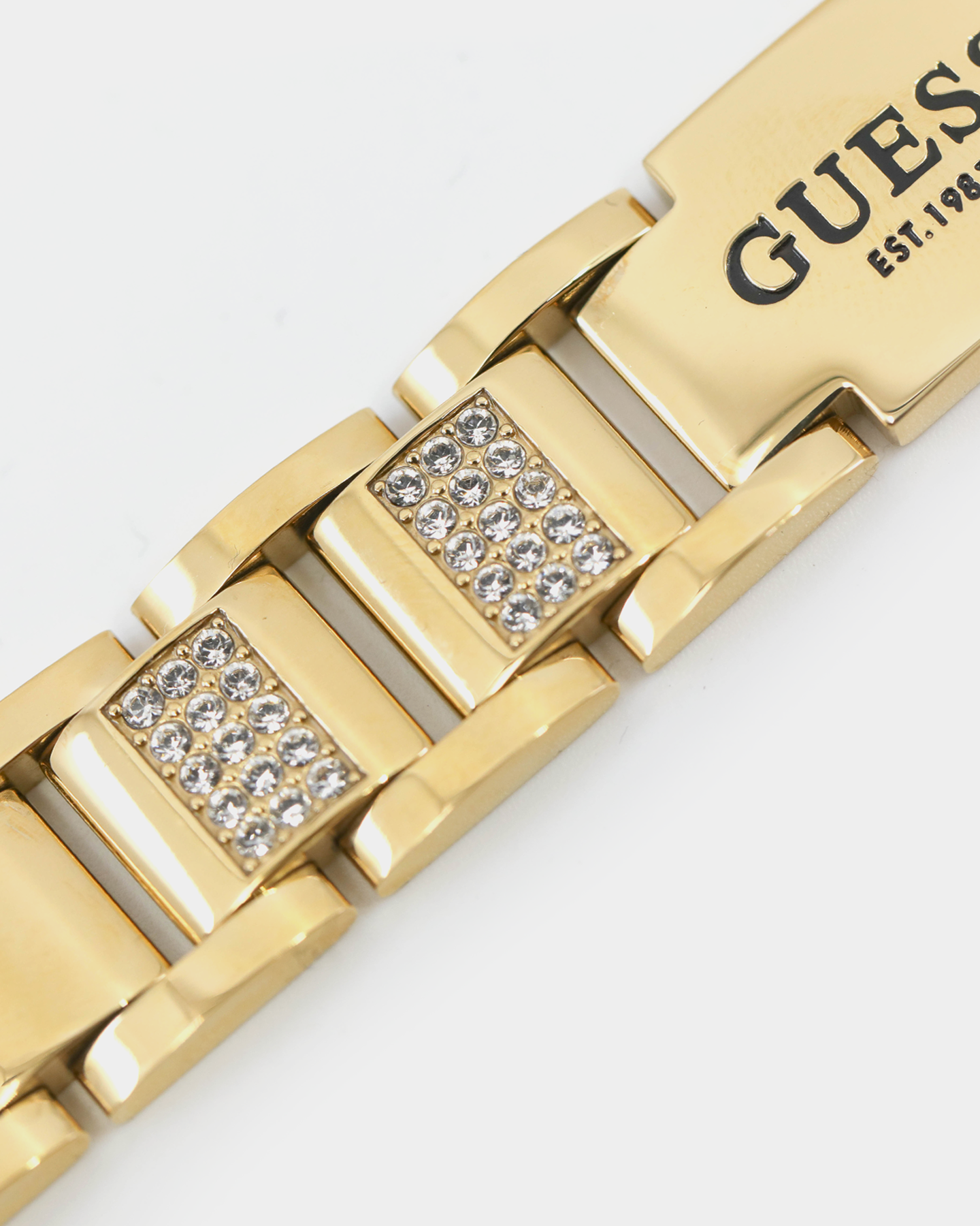 Guess Mainline 15mm Frontier Crystal Bracelet Gold
