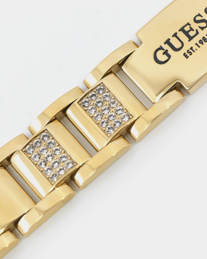 Guess Mainline 15mm Frontier Crystal Bracelet Gold