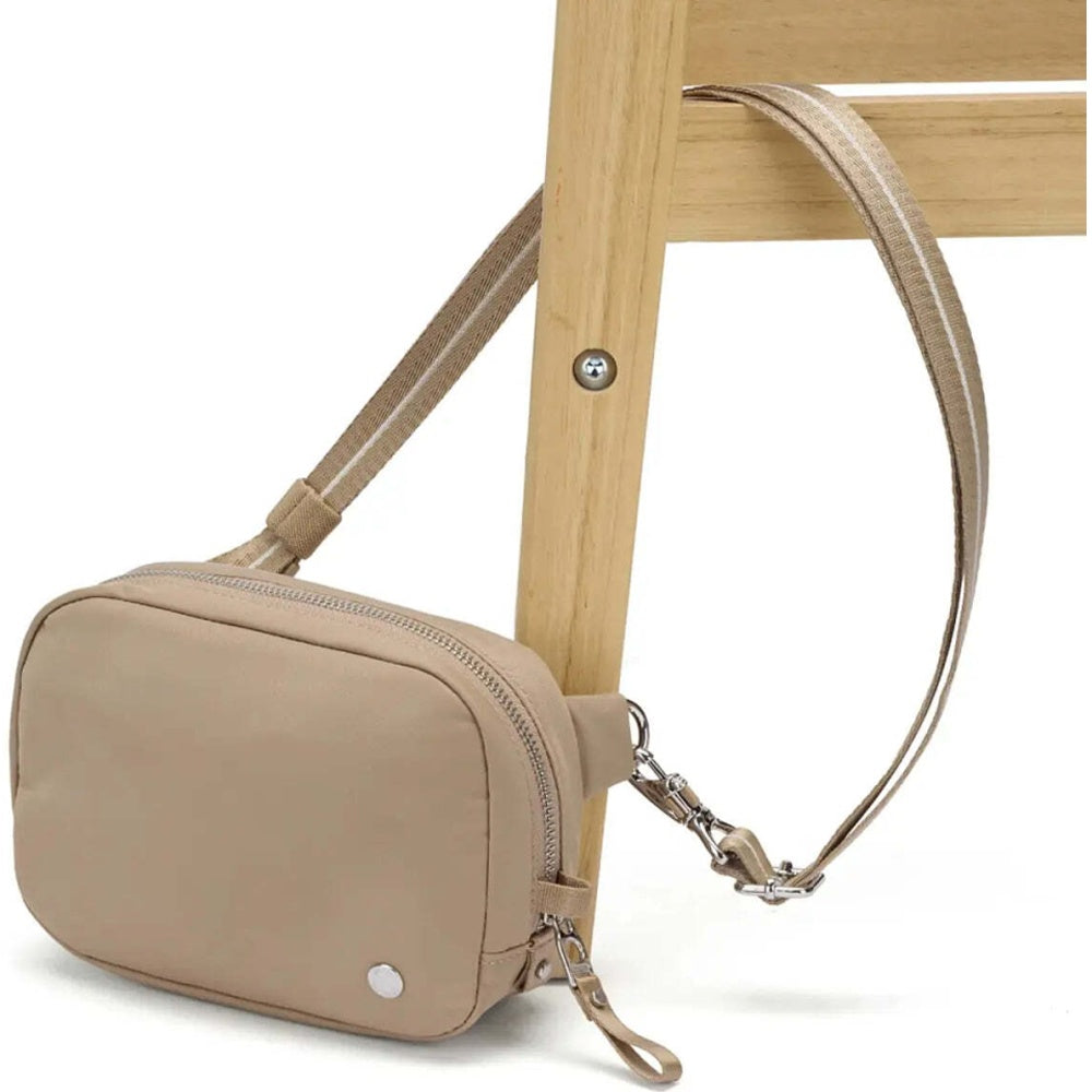 Pacsafe W Anti-Theft RFID Blocking Slashguard Micro Travel Sling Taupe