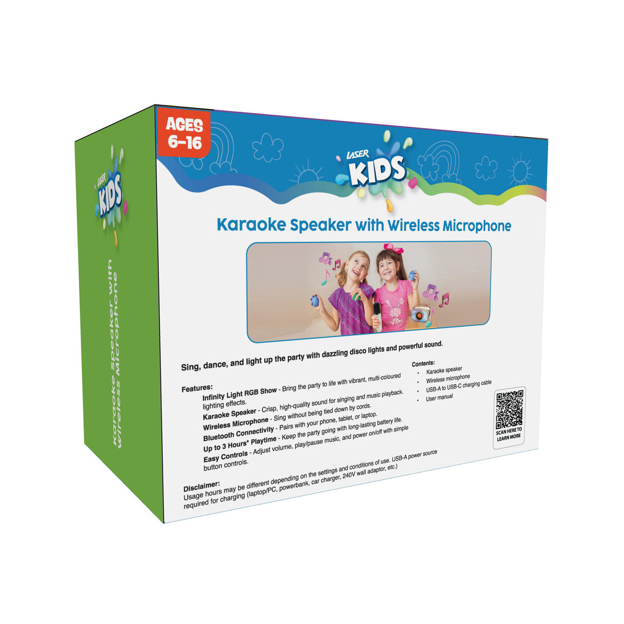 Laser Karaoke Speaker with Infinity Light Show and Mic