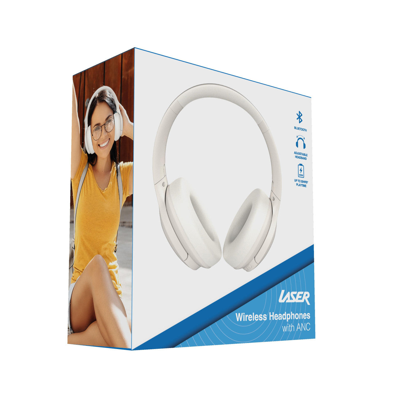 Laser ANC Bluetooth Headphones (White)