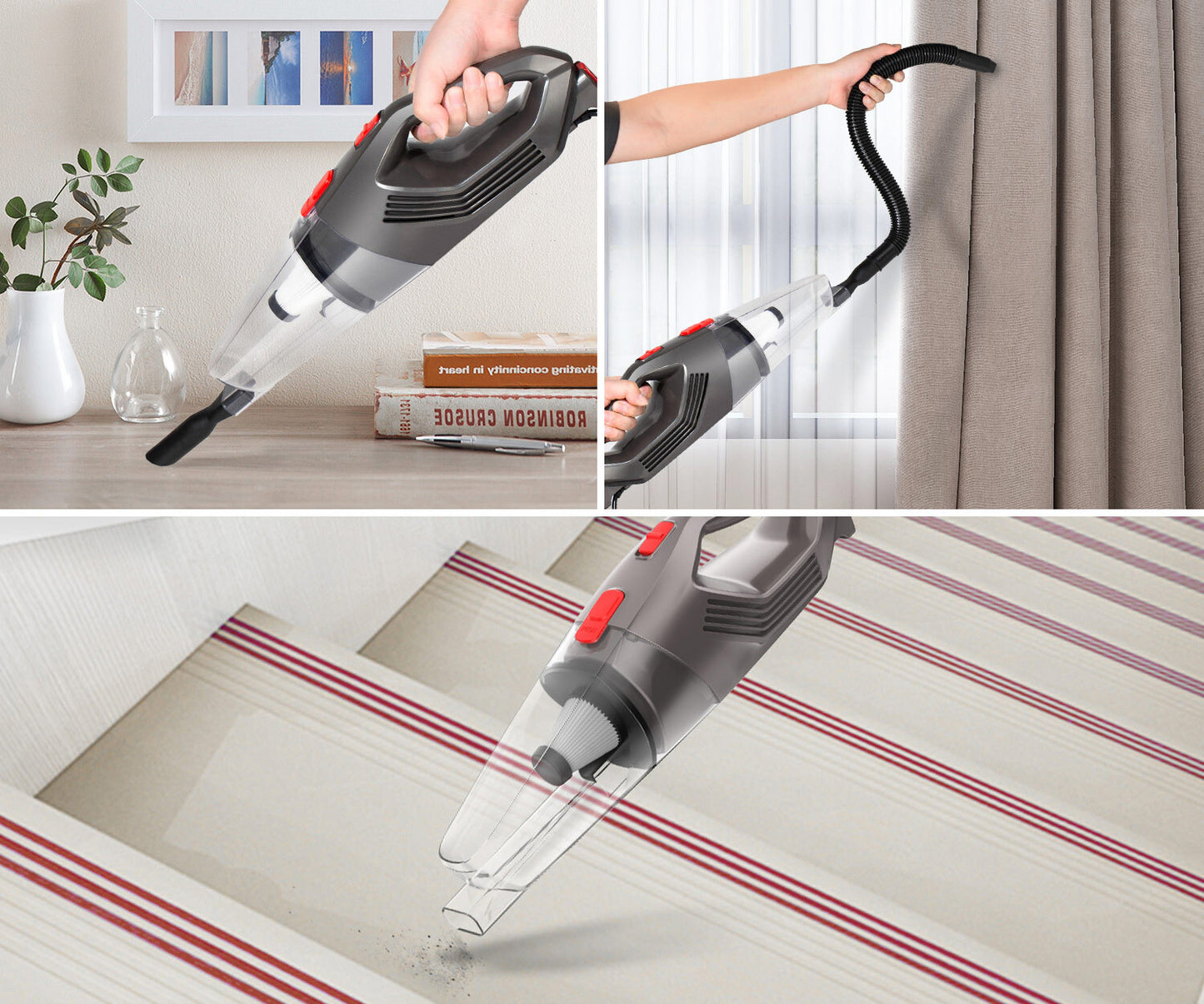Lenoxx 450W Lightweight Bagless Corded Stick Vacuum Cleaner (Grey)