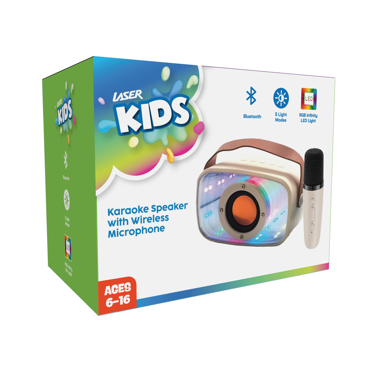 Laser Karaoke Speaker with Infinity Light Show and Mic
