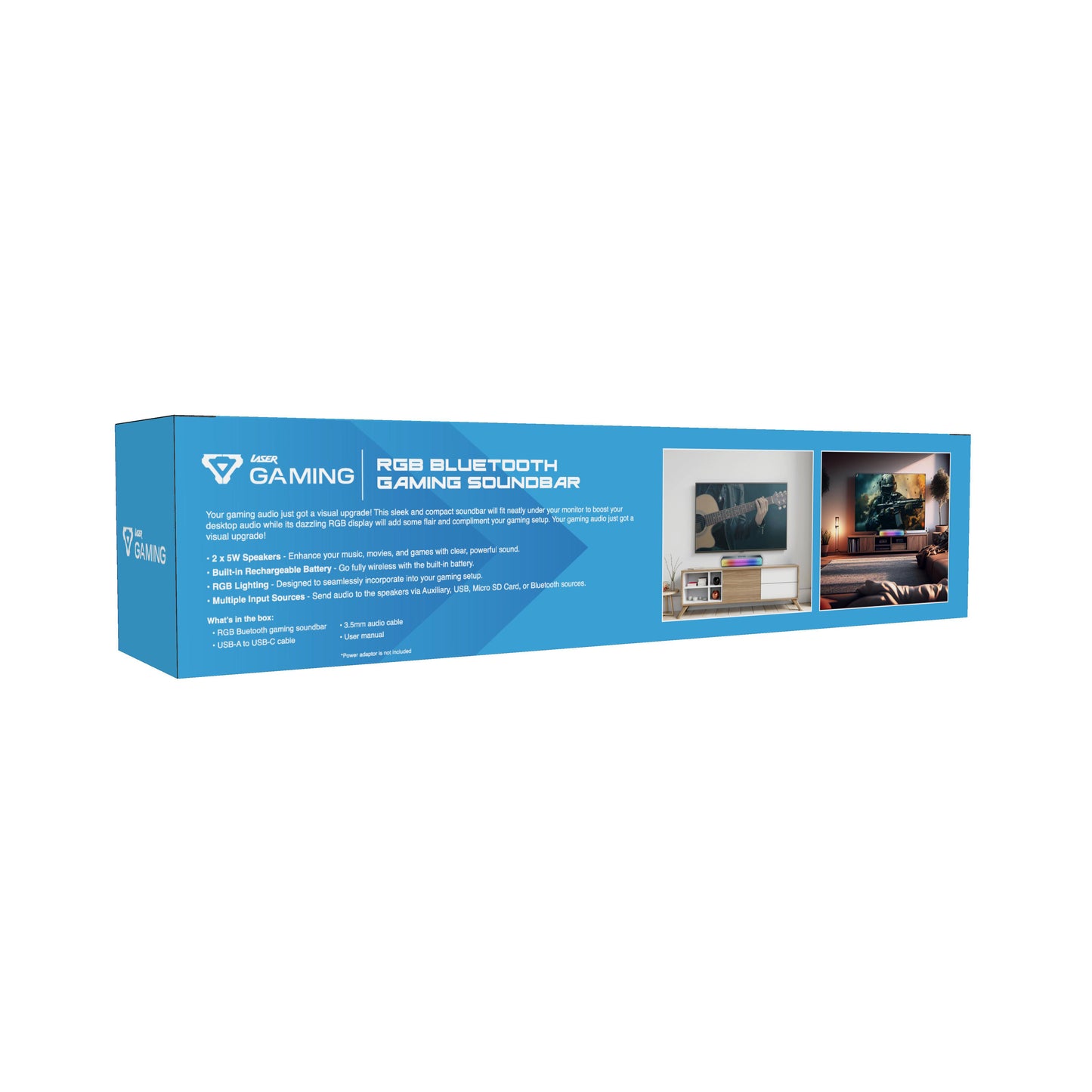 Laser RGB Portable Bluetooth Gaming Soundbar with Multi-Input