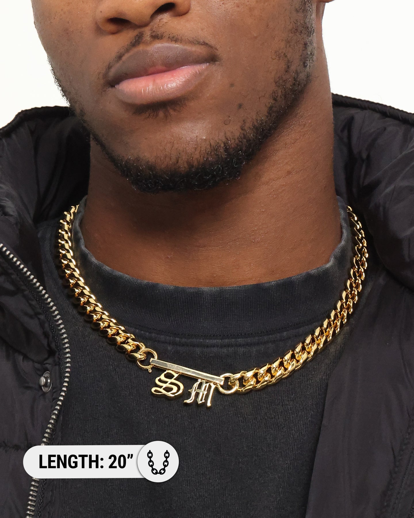 Saint Morta Custom Alpha 2 Letter Chain Gold